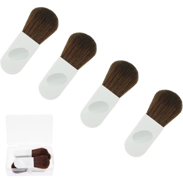 Mini Sminkborste Lös Puderborste Reseblushborste Kosmetik Applikator Sminkverktyg med Fodral (4st)...
