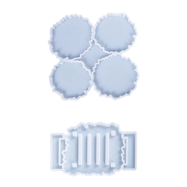 2 forme med 4 uregelmæssige coasters, coaster-beslag