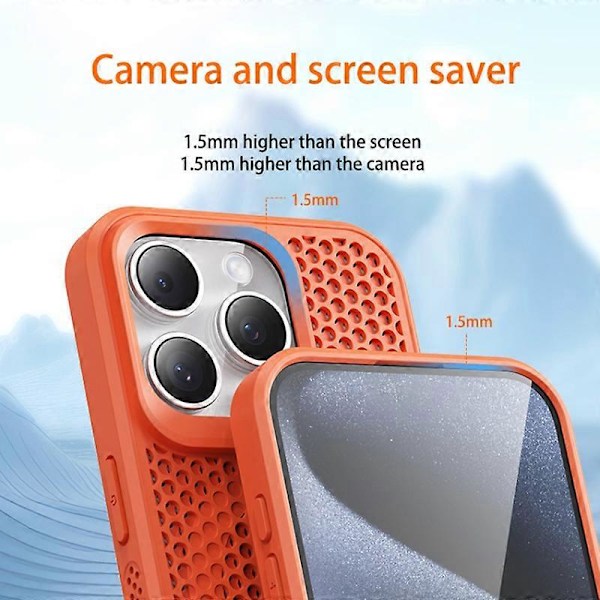 iPhone 12 Pro Max -kuori PC+TPU Lämmönpoisto Matkapuhelin Kotelo