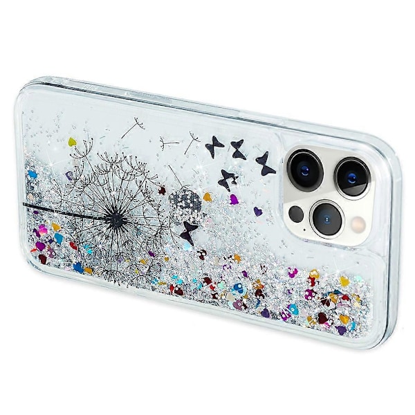 Glitter Bling Pulver Rörlig Sand Skal med Mönstertryck TPU Telefonfodral för iPhone 15 Pro Max