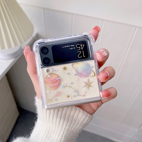 Läpinäkyvä elastinen puhelinkotelo Galaxy Z Flip 3:lle