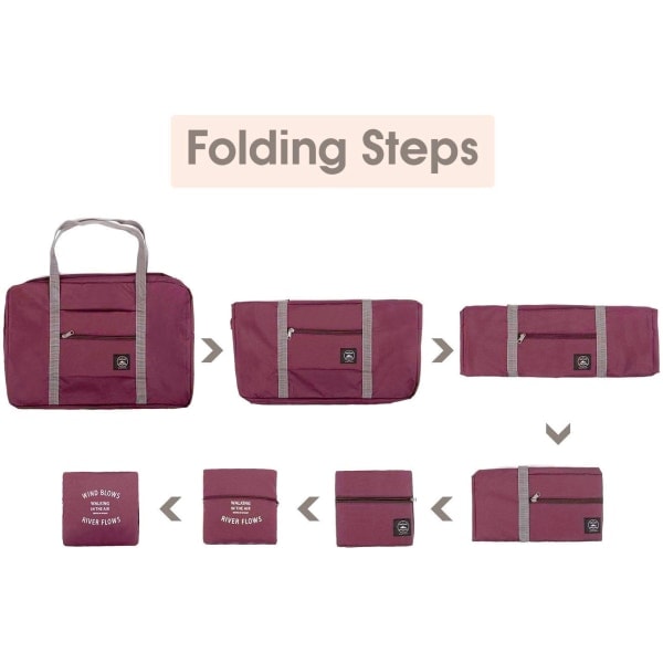 Foldbar Taske - Rødvin, rød
