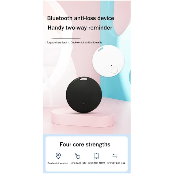 Mini GPS-tracker Trådlös Bluetooth 5.0 Anti-förlorad Enhet Smart Locator Husdjursnyckel Plånbok Tracker med Nyckelring Svart