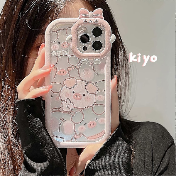 Kompatibelt med iPhone 14 Pro Max Skal, Sött mobilskal för iPhone 14 Pro Max, Tecknat Skal för iPhone 14 pro max, Härlig Gris Designad för iPhone 14 Pro