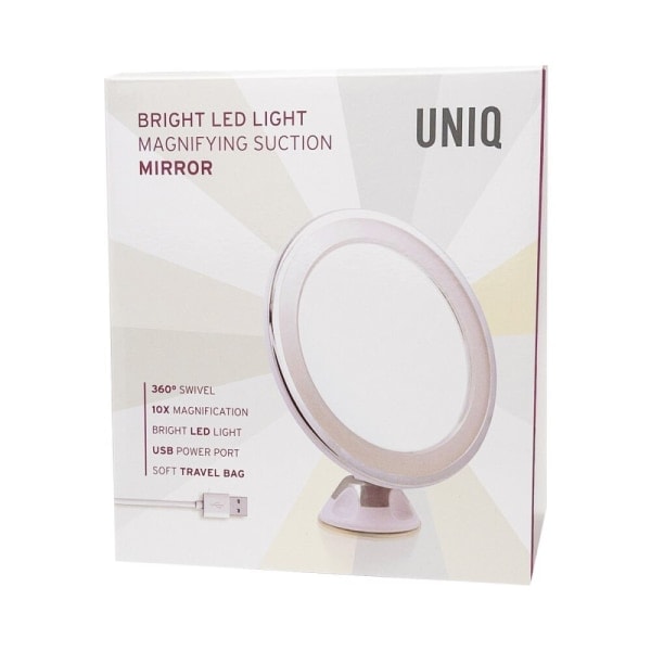UNIQ Peili imukupilla, LED-valolla ja x10 suurennuksella, valkoinen