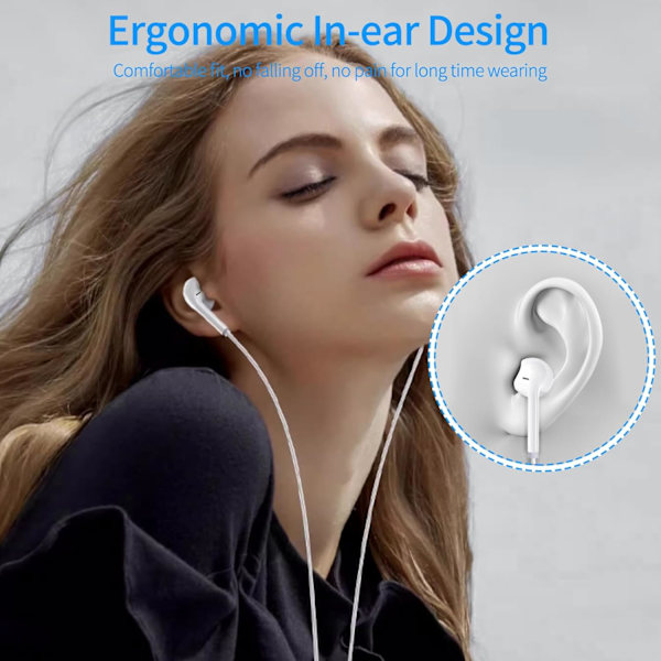 Paket Trådbundna Hörlurar In-Ear Hörlurar, Trådbundna Öronsnäckor Brusreducerande Stereoheadset med Mikrofon, Universella 3,5 mm Jack Hörlurar Kompatibla