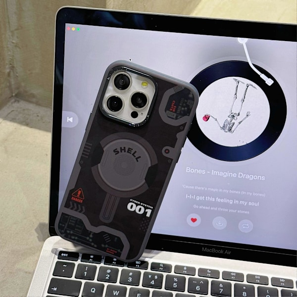 Skal för iPhone 15 Pro Elektronisk Kretskort Mönster PC+TPU Telefonfodral Kompatibelt med MagSafe