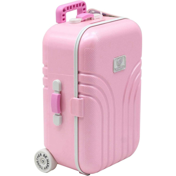 1 st Mini Liten Resväska Spargris, Skrivbordssimulering Resväska Tillverkad (rosa)