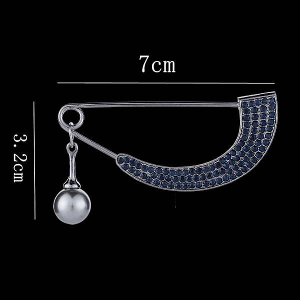 Enkel diamantbesat buet perle-hængende broche til damer cardigan jakke nål mode temperament broche spænde, gylden hvid diamanter