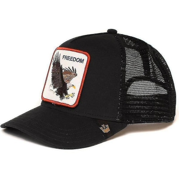 Voksen Sort Panter Mesh Cap Sommer Baseball Cap Trucker Cap W-WELLNGS Eagle - Sort Eagle - Sort Eagle - Black