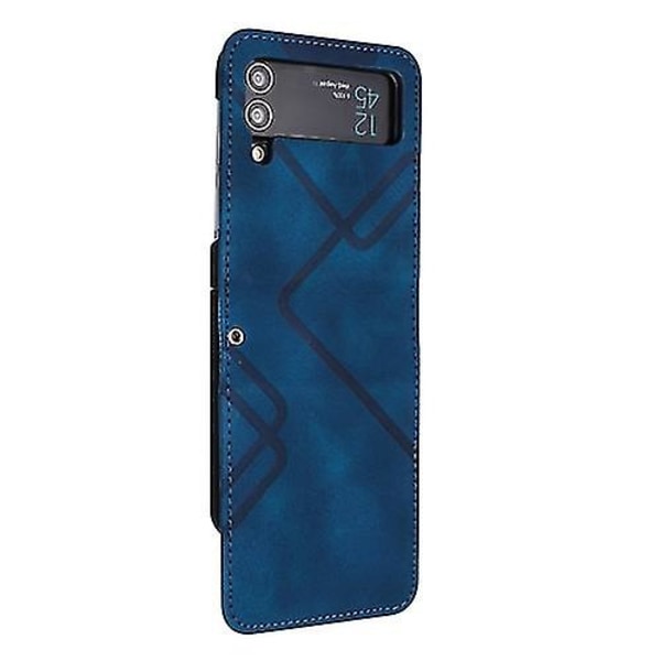 Til Samsung Galaxy Z Flip3 Linjemønster Hudfølelse Læder Telefon Cover