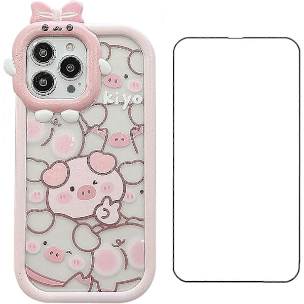 Kompatibelt med iPhone 14 Pro Max Skal, Sött mobilskal för iPhone 14 Pro Max, Tecknat Skal för iPhone 14 pro max, Härlig Gris Designad för iPhone 14 Pro