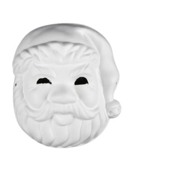 Halloween lasten naamio valkoinen käsinmaalattu selluloosanaamio lasten maalausnaamio valkoinen pohjamaali väritysnaamio Joulupukki Santa Claus