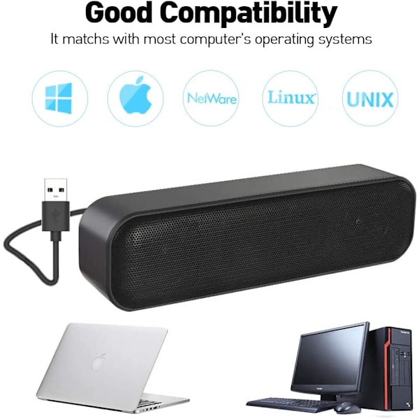 Høyttalere, datamaskinhøyttalere, USB PC-høyttalere for stasjonær PC, datamaskin,