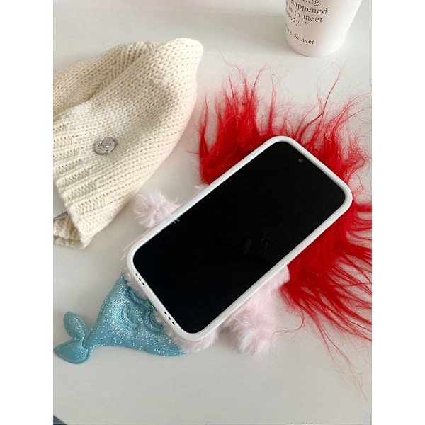 Roligt Sjöjungfru Mobilskal Kompatibelt med iPhone 15 Pro Max Fult Konstigt Plysch Mobilskal för Kvinnor Flickor Söta Skal Kompatibla med iPhone 15 Pro Max(Me