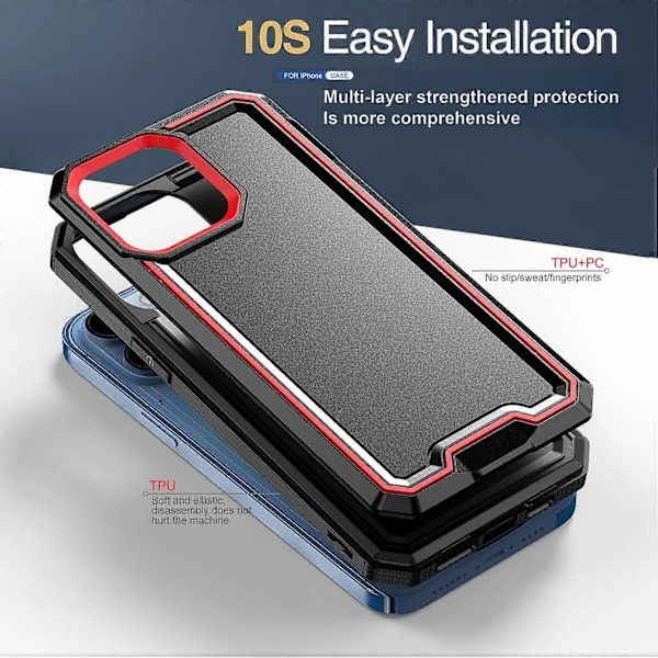 För iPhone 14 Pro Max Armour Tvåfärgat TPU + PC Mobilskal