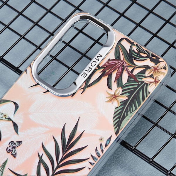 Skal för Samsung Galaxy S25 PC TPU Skyddande Mobilskal Lasergraverat Blommönster - AH12