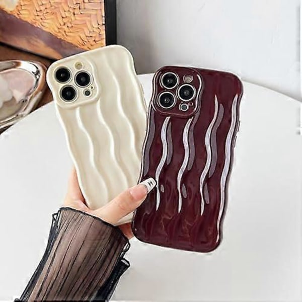 Caseative Skal för iPhone 13 Pro Max, Vattenvågsmönster Krullig Våg Ram Mjukt Kompatibelt med iPhone Skal (Grön, iPhone 13 Pro Max)