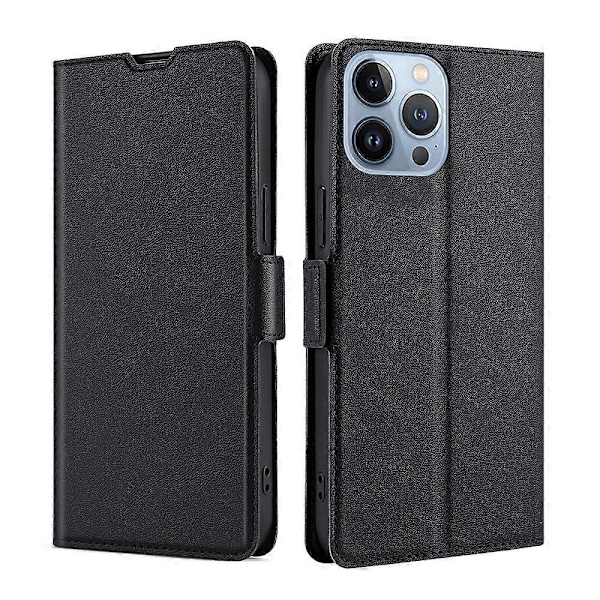 Til iPhone 14 Pro Max Ultratyndt Spændingsside Spænde Læder Telefoncover