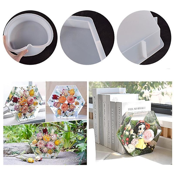 DIY Geometrisk Tredimensionell Hexagon Resin Silikonform