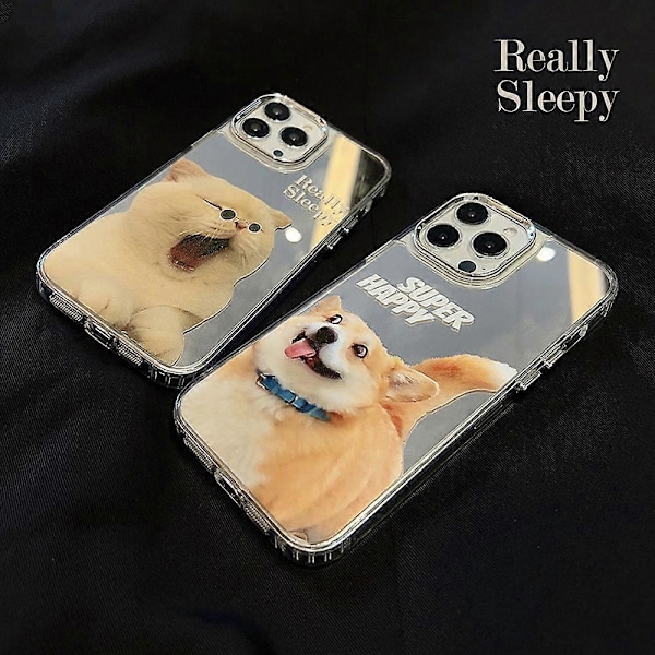 Til Apple 14 mobiltelefoncover iphone14promax galvaniseret spejl trendy sød kat iPhone15PLUS