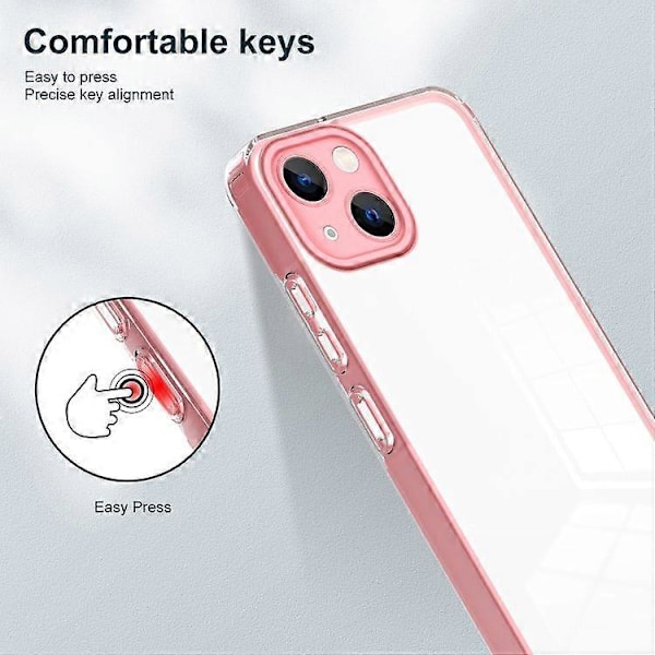 iPhone 15:lle 3-in-1 Kirkas TPU-väri PC-kehys puhelinkotelo