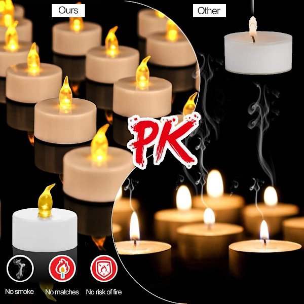 LED-blinkande flamlösa ljus 24 stycken