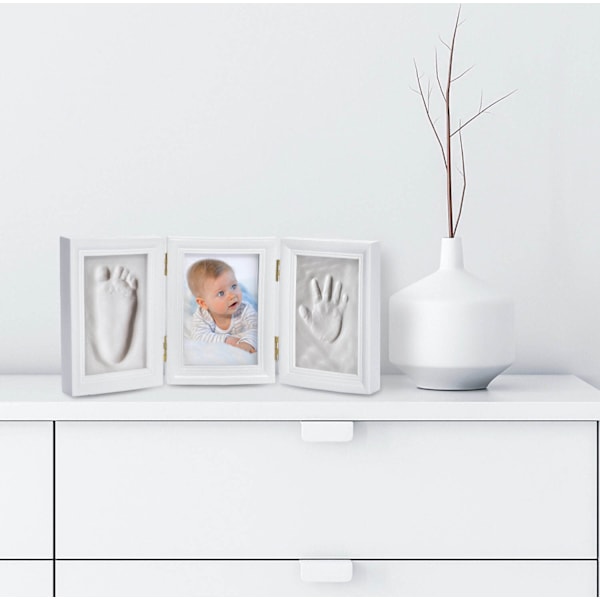 Baby Fotoramme Gave Sæt Håndaftryk Fodaftryk og Fotoramme
