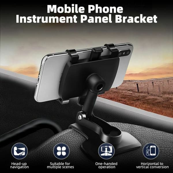 Roterende mobiltelefonholder, Universal Bil Dashbord 360°