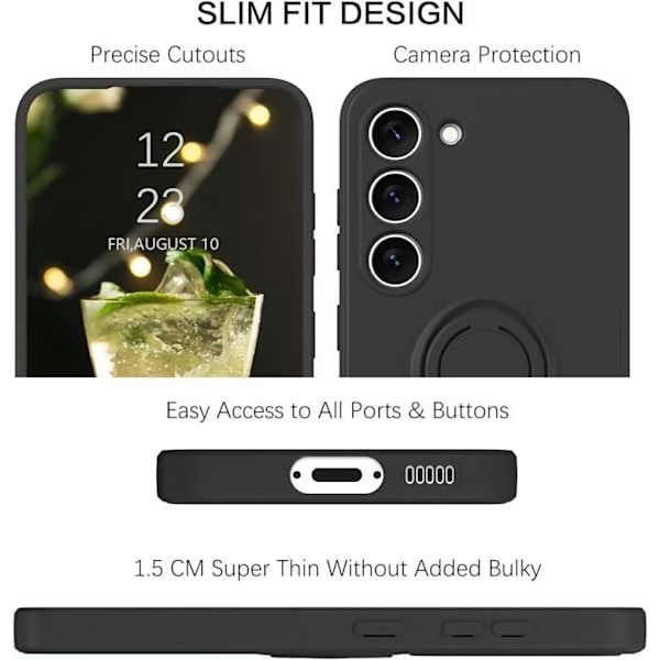 Samsung S24 - Välj Färg Silikonskal Magnetisk Ringhållare MörkLila Mörklila