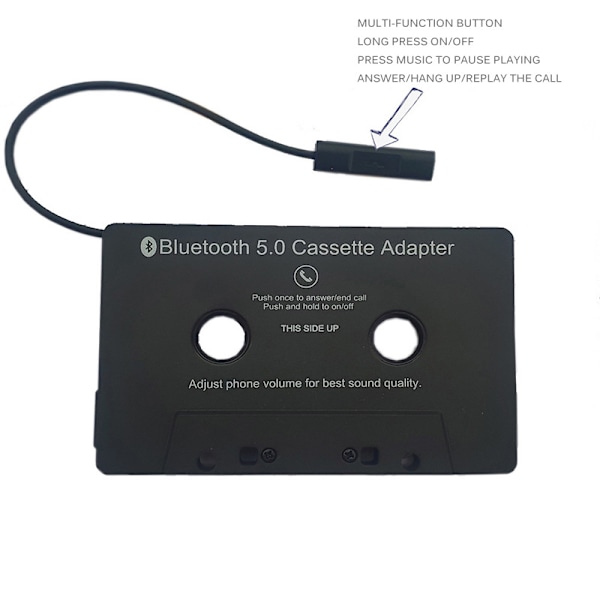 Bluetooth 5.0 Kassettadapter for bil