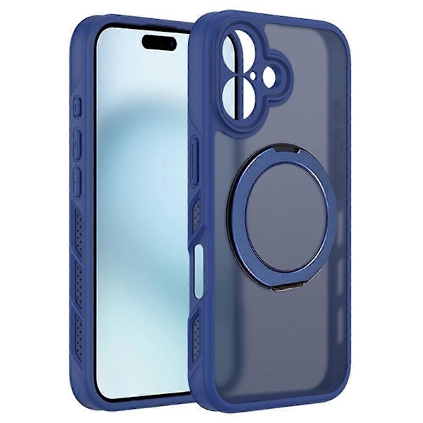 Skal för iPhone 16 Plus Värmeavledning Ställ TPU+PC Magnetiskt Mobilskal Genomskinligt Matt