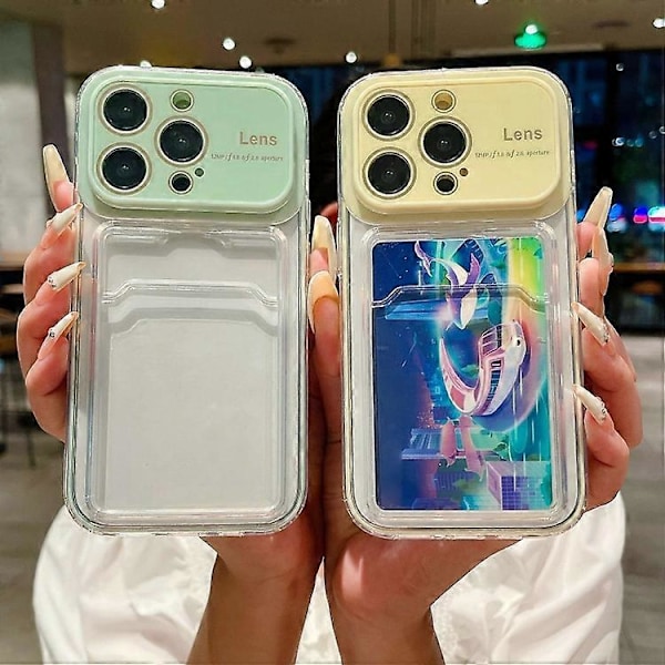 Suojakotelo iPhone 15:lle, suuri ikkuna, PC-hybridi, TPU, korttipaikalla