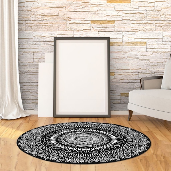 Mandala-kukallinen pyöreä matto huoneen matto liukastumaton lattiamatto