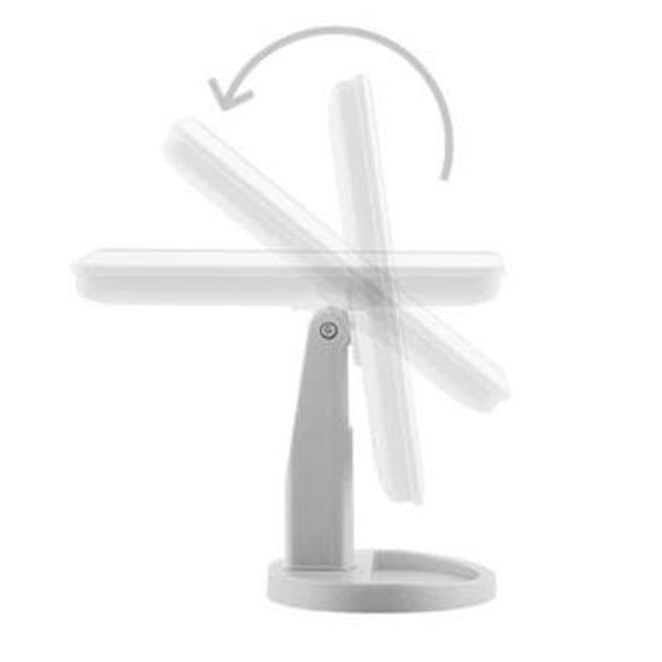 Säädettävä meikkipeili LED-valoilla, valkoinen