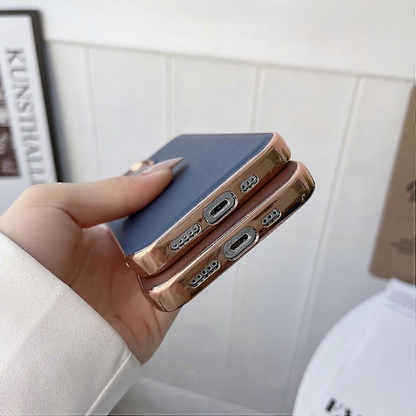 iPhone 14 Plus aitoa nahkaa Xiaoya-sarja Nano-galvanointi puhelinkotelo
