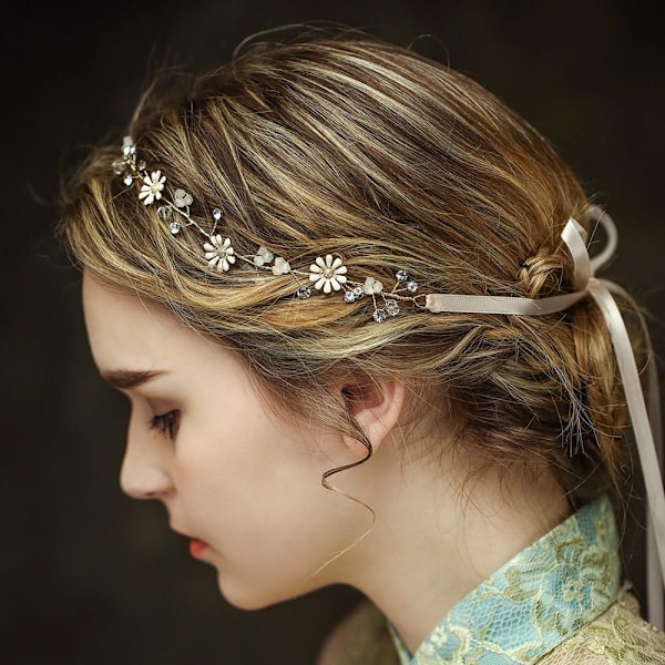 Vintage Brudehårkam Vinranke Hodebånd med Rhinestones