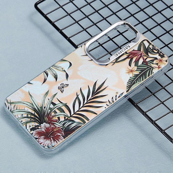 Skal för Samsung Galaxy S25 PC TPU Skyddande Mobilskal Lasergraverat Blommönster - AH12
