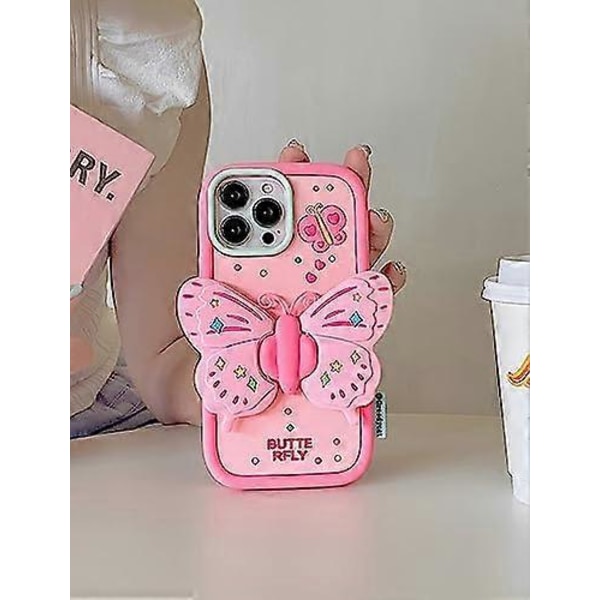 Rosa Fjäril Mobilskal Kompatibelt med iPhone 14 Pro Max