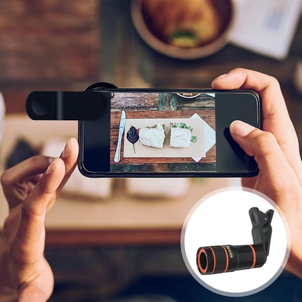 Telefon Zoom Kompatibel til iPhone X 8 7 Mobiltelefon Kameralinse: 8X Zoom Telefotolinse Universal Clip-On Linse Monokulært Teleskop til Mobiltelefon