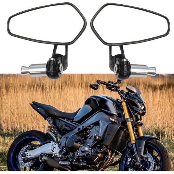 2st Motorcykel Styre Backspeglar Motorcykel Backspeglar för XJ6 MT01 MT03 MT07 MT09 (Svart)
