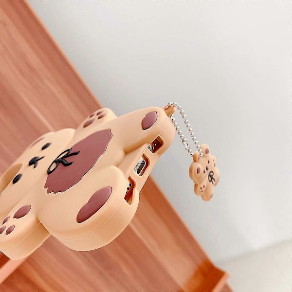 Kawaii Mobilskal Passar iPhone 14, Sött Tecknad Björn Mobilskal med Nyckelring Teddybjörn Mobilskal 3D Skal Mjukt Silikon Stötsäkert Skydd Dam Gi