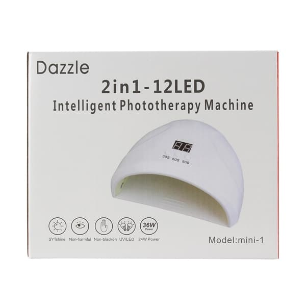 36W UV/LED Neglelampe Hvit med Timerfunksjon Hvit