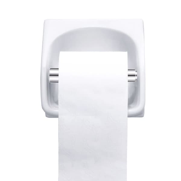Smart toalettpappershållare – universalplast med snabbbyte | Tyst och skonsam mekanism, kromfinish 2-pack