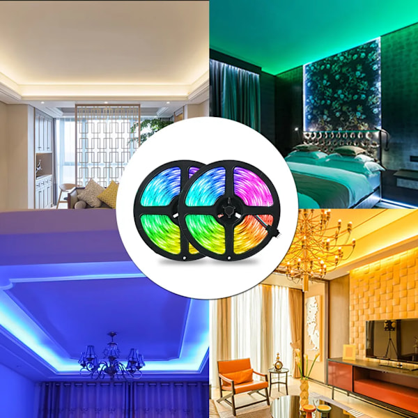 10M LED-remsa, RGB färgväxlande LED-remsa, 44-knappars remsa