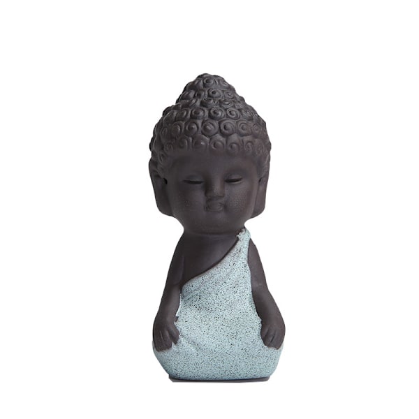 Keramisk Buddhastaty Mini Meditation Meditativ Skulptur white