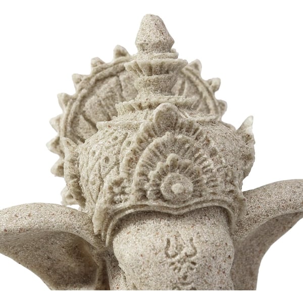 Elefantstaty i sandsten Ganesha Buddha handgjord figur