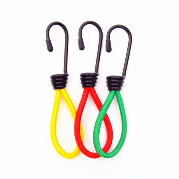 12 stk. ekspansjonskroker, spenningsgummi med spiralkroker red