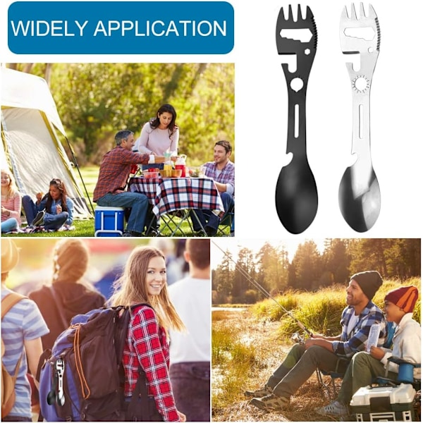 2-pack Campingbestickset, Rostfritt Stål Sked och Gaffel