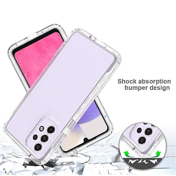 För Samsung Galaxy A33 5G Transparent Tvåfärgad Gradient PC + TPU Telefonfodral